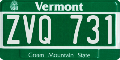 VT license plate ZVQ731