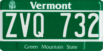 VT license plate ZVQ732