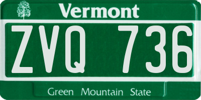 VT license plate ZVQ736