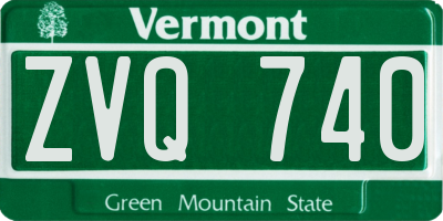 VT license plate ZVQ740