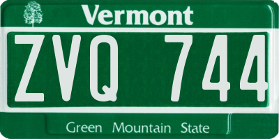 VT license plate ZVQ744