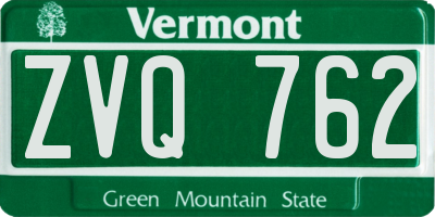 VT license plate ZVQ762