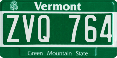 VT license plate ZVQ764