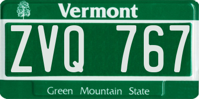 VT license plate ZVQ767