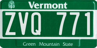VT license plate ZVQ771
