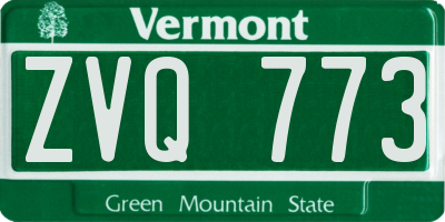 VT license plate ZVQ773