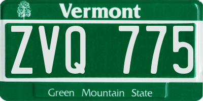 VT license plate ZVQ775