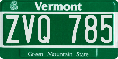 VT license plate ZVQ785