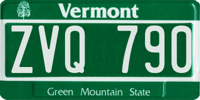 VT license plate ZVQ790