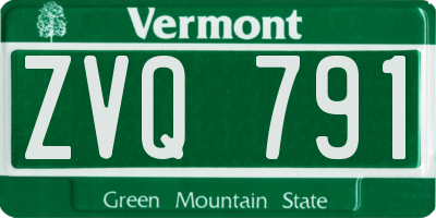 VT license plate ZVQ791