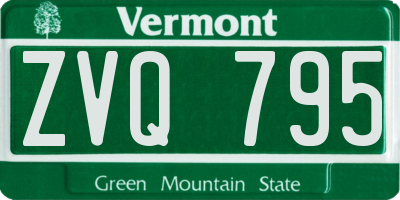VT license plate ZVQ795