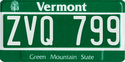 VT license plate ZVQ799