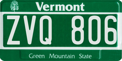 VT license plate ZVQ806