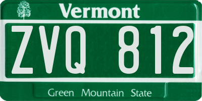 VT license plate ZVQ812