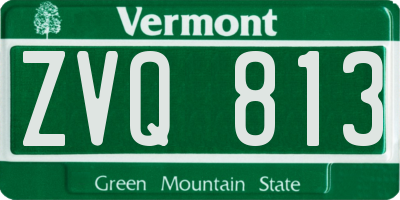 VT license plate ZVQ813