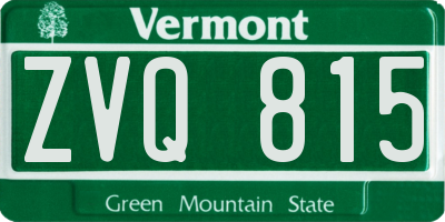 VT license plate ZVQ815