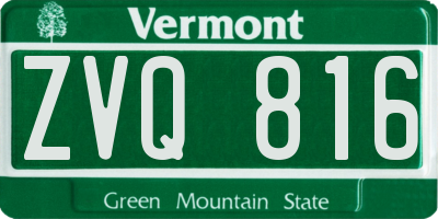 VT license plate ZVQ816