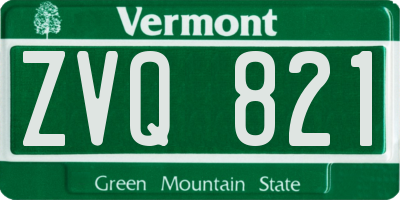 VT license plate ZVQ821