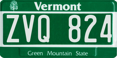VT license plate ZVQ824