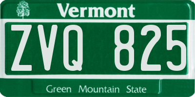 VT license plate ZVQ825