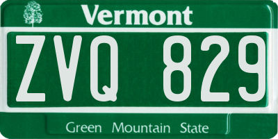 VT license plate ZVQ829