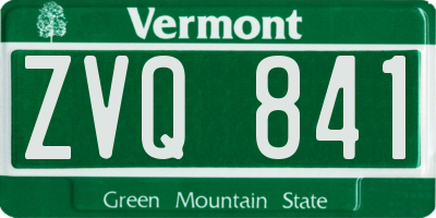 VT license plate ZVQ841