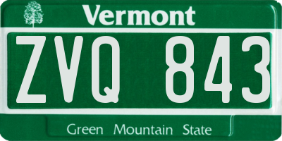 VT license plate ZVQ843