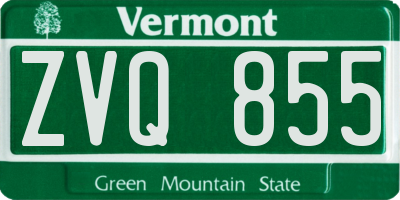 VT license plate ZVQ855
