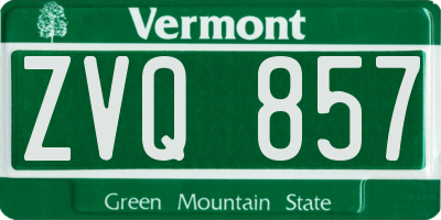 VT license plate ZVQ857