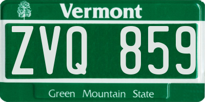 VT license plate ZVQ859