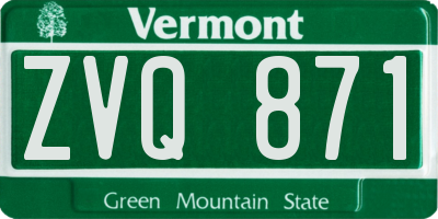 VT license plate ZVQ871