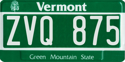 VT license plate ZVQ875