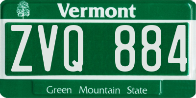 VT license plate ZVQ884