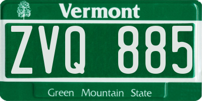 VT license plate ZVQ885