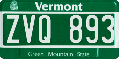 VT license plate ZVQ893