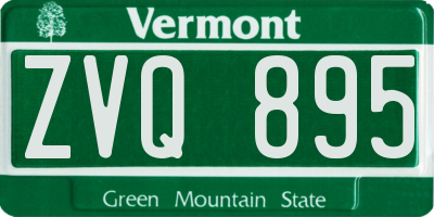 VT license plate ZVQ895