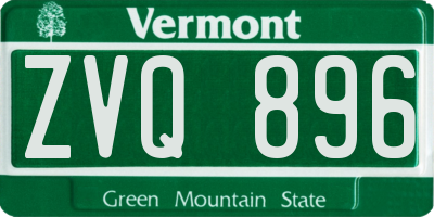 VT license plate ZVQ896