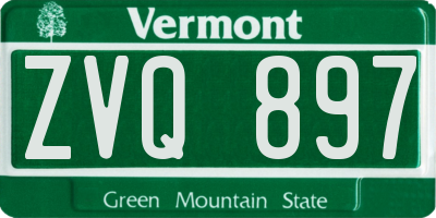 VT license plate ZVQ897