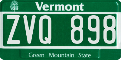 VT license plate ZVQ898