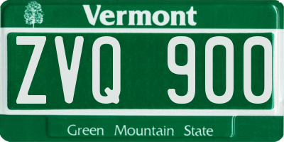 VT license plate ZVQ900