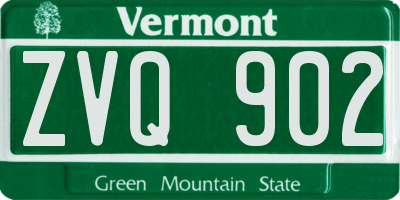 VT license plate ZVQ902