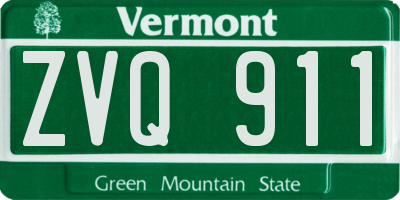 VT license plate ZVQ911