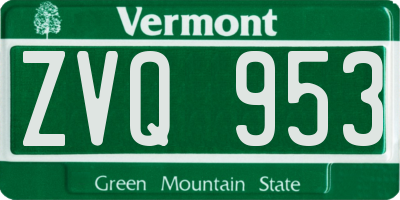 VT license plate ZVQ953