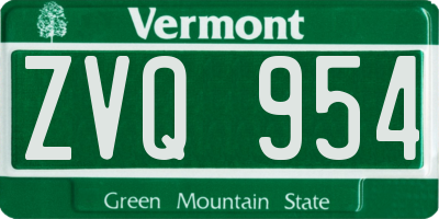 VT license plate ZVQ954