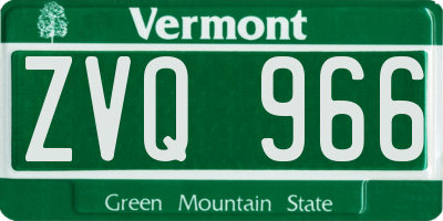 VT license plate ZVQ966