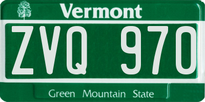 VT license plate ZVQ970