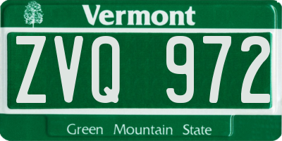 VT license plate ZVQ972