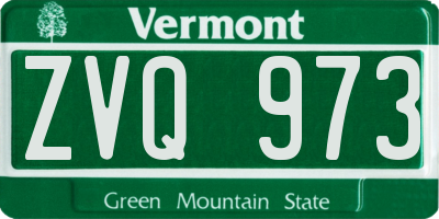 VT license plate ZVQ973