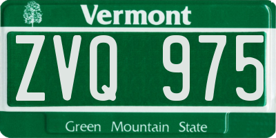 VT license plate ZVQ975