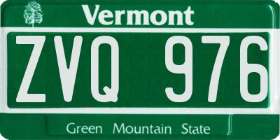 VT license plate ZVQ976